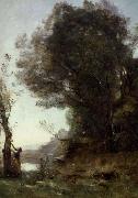 Jean Baptiste Camille  Corot appelskord i ariccia USA oil painting artist